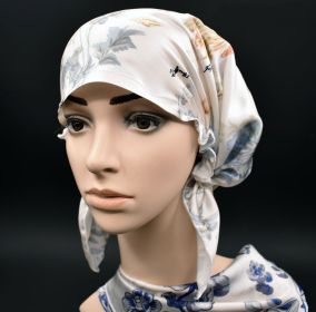 Silk Confinement  Home Hair Care Thin Hat (Option: Waterweed butterfly)