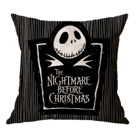 Linen Skull Halloween Pillow Cover (Option: 45x45cm-A17)