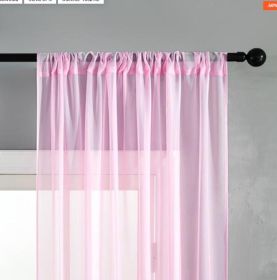 Modern And Simple Pure Color Cotton And Linen Window Screen (Option: Pink-150x250CM)