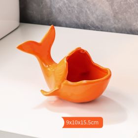 Creative Crab Whale Ashtray Light Luxury (Option: Whale orange)