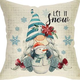 Winter Series Throw Pillow Cover Linen (Option: W022724-45x45cm)