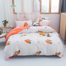 Washed Cotton Four-piece Bedding Set Autumn Single (Option: Cute Radish-200cm)